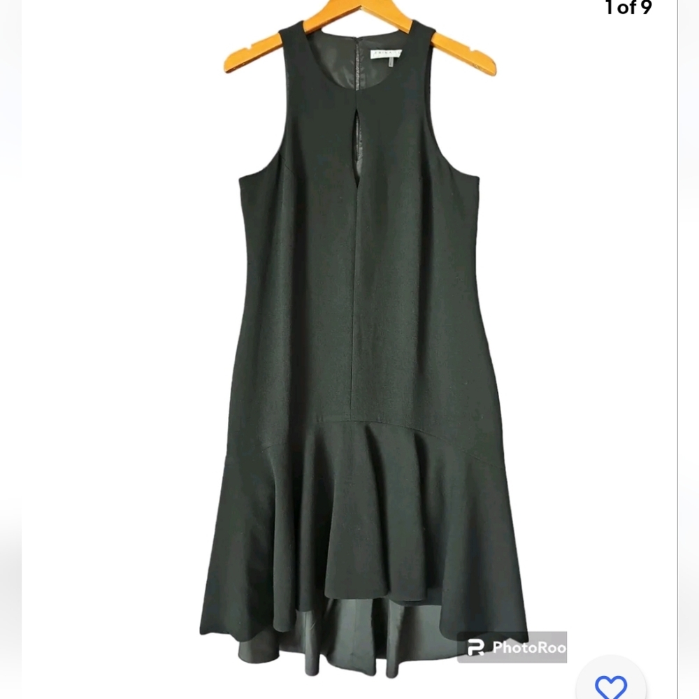 Trina Turk Keyhole High-Low Petal Sleeveless‎ LBD Black Dress Size 6